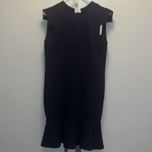 Unique21 (from Asos) - Midi Peplum Dress With V Neck - Navy / US 6